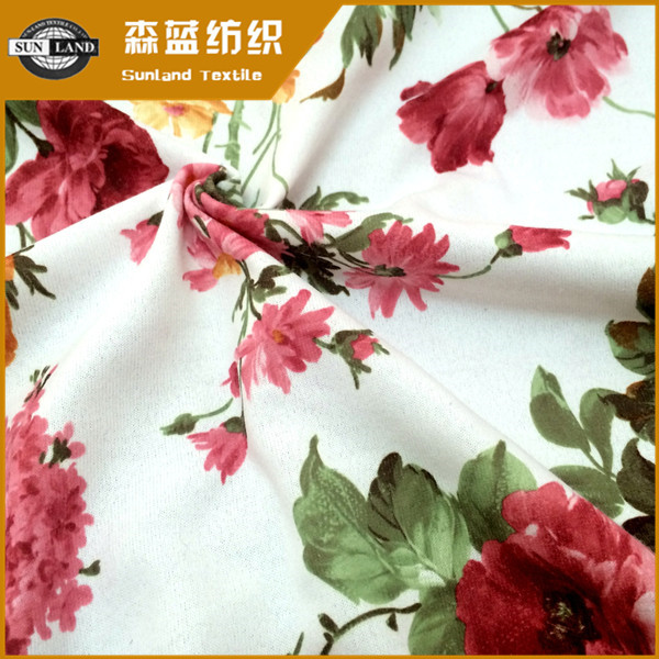 上海印花丝盖棉 Print polyester cover cotton jersey