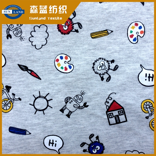 昆山印花全棉汗布 Printed cotton jersey fabric