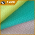 吴江全涤提花菱形空气层 polyester jacquard interlock