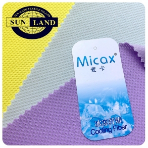 太仓FC094 MICAX接触冷感冰丝抗菌速干功能蜂巢网眼 印花运动围脖